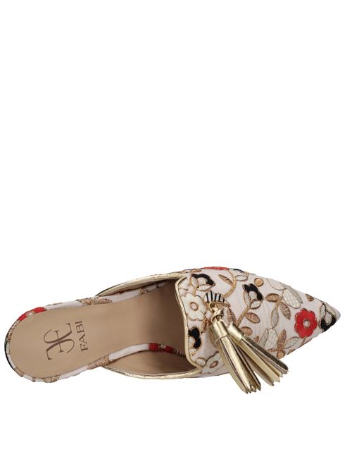 Sabot in pelle e tessuto FABI | FD7583B SANTASBEIGE-MULTICOLOR